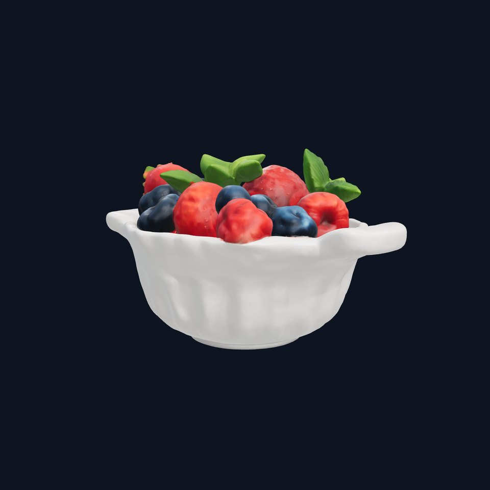 Ceramic Berry Compote Dish 3D model pack
